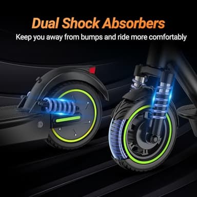 Roinside Electrict Scooter with Quadruple Shock Absorption, Up to 22MPH and 28 Miles Long-Range Portable Foldable Commuting Scooter for Adults with Double Braking System and App - Image 3