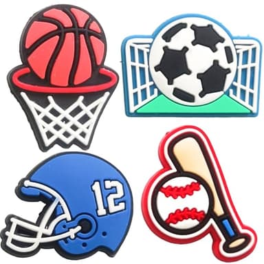 Mowzury 40PCS Sports Shoe Charms for Boys,Baseball Soccer Basketball Football Shoe Decoration Pins for Clog Accessories for Kids Girls Teens Adults Party Favor Gifts - Image 3