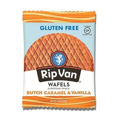 Rip Van Wafels Gluten-Free Stroopwafel - Dutch Caramel & Vanilla Stroopwafels Healthy Snacks Non-GMO Low Sugar (6g) Calorie, 12 Count - Image 2