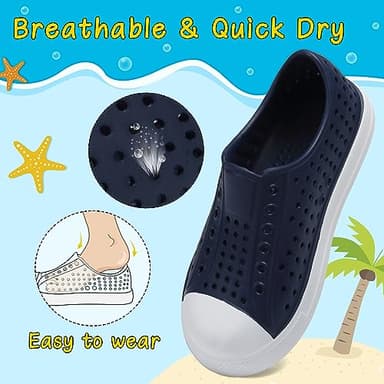 ziitop Kids Toddler Water Shoes for Boys Girls Baby Sandals Sneakers Beach Garden Swim, Anti-Slip Breathable Quick Dry Lightweight Slip-on (Toddler/Little Kid/Big Kid) Blue - Image 4