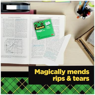 Scotch Magic Tape, 12 Rolls, Numerous Applications, Invisible, Engineered for Repairing, 3/4 x 1000 Inches, Boxed - Image 6