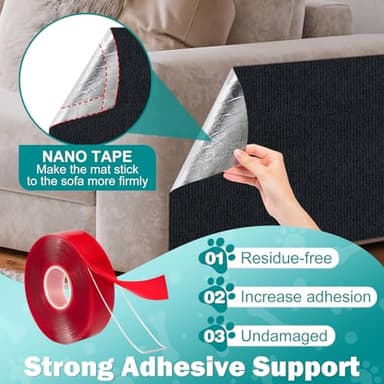 ENONCI 78.7"x15.8" Large Couch Protector from Cat Claws,Anti Scratch Furniture Protector for Cats Corner Wall Scratcher,Replacement for Cat Tree Post Shelves - Image 3