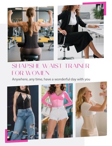 SHAPSHE Waist Trainer for Women Tummy Control Workout Waist Cincher Corset Shapewear Postpartum Body Shaper Faja with Zipper Hook Black - Image 4