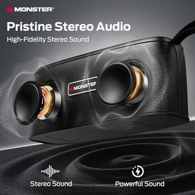 Monster Shock Portable Bluetooth Speaker,30W Loud Sound, IPX6 Waterproof Speaker,17 Hours Playback, Bluetooth 5.4 TWS Pairing Portable Wireless Speaker for Home, Outdoors - Image 2