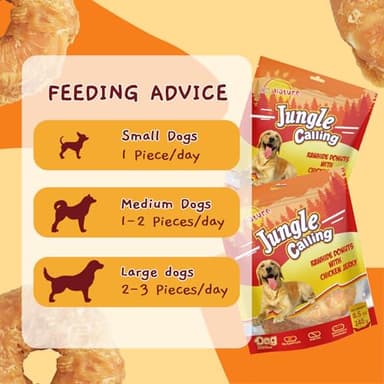 Jungle Calling Dog Treats Long Lasting, Rawhide Chews for Dogs, Chicken Wrapped Rawhide Donuts, Chewy Snacks for Medium Large Dogs - Image 5