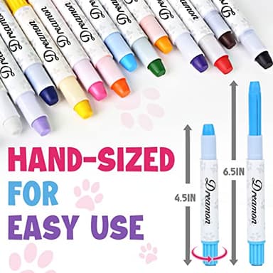 Dreamon 14 Colors Dog Hair Dye, Temporary Pet Hair Color Crayons for Dog with Hair Dye Book to Create Different Grooming Ideal, Washable Pet Hair Dye for Dogs Cats Horses - Image 2