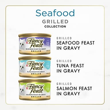 Purina Fancy Feast Grilled Wet Cat Food Seafood Collection in Wet Cat Food Variety Pack - (Pack of 24) 3 oz. Cans - Image 2