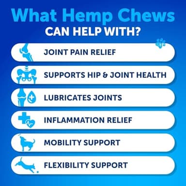 Hemp Hip and Joint Supplement for Dogs - Glucosamine for Dogs Joint Pain Relief - Chews with Chondroitin, MSM, Hemp Oil - Mobility Support, Cartilage Health - For Large, Small breeds - 120 Soft Treats - Image 2