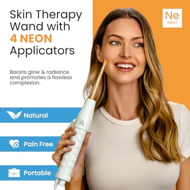 Pure Daily Care NuDerma Handheld Skin Therapy Wand Machine w/Neon – Anti-Aging - Skin Tightening - Wrinkle Reducing - Dark Circles – Clarifying - Hair & Scalp Stimulator - Image 3