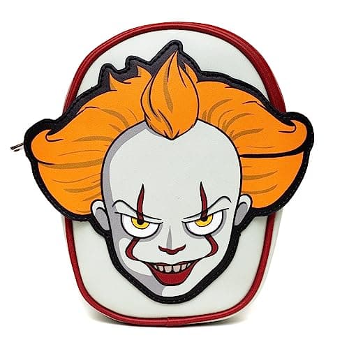 Warner Bros. Horror Movies Bag, Crossbody, It Pennywise Smiling Face Applique, Vegan Leather - Image 1