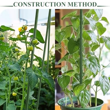 RAOOKIF Garden Stakes 6ft, 6ftx20 Pcs Plastic Coated Steel Plant Support Stakes Kit with 40 Connectors 40 Rotatable Clips, DIY Outdoor Plant Support Stakes for Growing Climbing Plants - Image 7