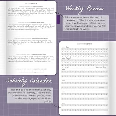 Clever Fox Addiction Recovery Journal Large – Guided Sobriety Workbook for Alcohol, Drug, Gambling, Eating & Other Addictions – Daily Planner to Support Recovery Progress, 8.3x11” (Purple) - Image 6