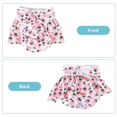 Avont 3 Pack Washable Female Dog Diapers, Reusable Period Diapers Cover for Girl Doggies Heat Cycle, Incontinence -Strawberry/Orange/Cherry(XL) - Image 7
