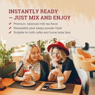 52USA Milk Tea Flavored Powder (3-in-1) 1kg – Instant Pre-Mixed Beverage Powder with Cream, Sugar & Milk Tea Flavor for Hot or Cold Drinks & Frappes - Image 2