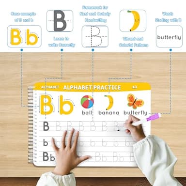 Preschool Learning Activities Educational Workbook: Preschool Handwriting Tracing Books | Autism Learning Materials | Alphabet Learning Toys | Pre k Workbooks | Montessori Busy Book for Kids Ages 3-5 - Image 2