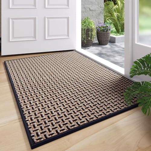 YDKGL Door Mat Entrance 24x35, Dirt Resistant and Absorbent, Non-Slip Rubber Backing Floor Mats, Easy Clean Low-Profile Doormat for Entryway, Front Door, Inside Entrance, Black - Image 1