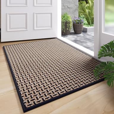 YDKGL Door Mat Entrance 24x35, Dirt Resistant and Absorbent, Non-Slip Rubber Backing Floor Mats, Easy Clean Low-Profile Doormat for Entryway, Front Door, Inside Entrance, Black - Image 1