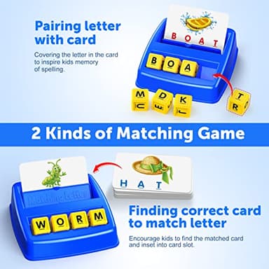 LIWIN LET'S GO! Learning Games for Kids Ages 3-8, Matching Letter Game for Kids Toys Ages 3-8 Educational Toys for 3-8 Year Olds Boys Girls Birthday Party Gifts for 3-8 Year Olds Boys Girls Blue - Image 2