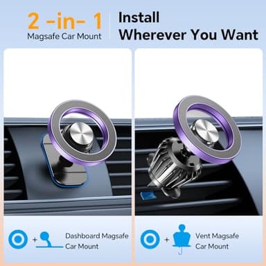 Kaistyle for Magsafe Car Mount【20 Strong Magnets】Magnetic Phone Holder for Car Phone Holder Mount Dash Mounted Holders Cell Phone Holders for Your Car Accessories for Women Men for iPhone 17 16 15 14 - Image 2