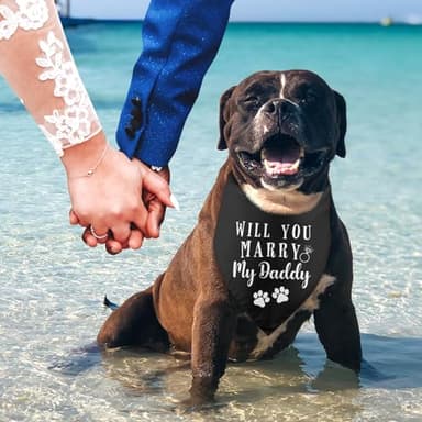 Will You Marry My Dad Wedding Engagement Dog Bandana Proposal Ideas Happy Engagement Gifts Ideas Dog Wedding Engagement Bandana Announcement Pet Accessories for Dog Lover - Image 6
