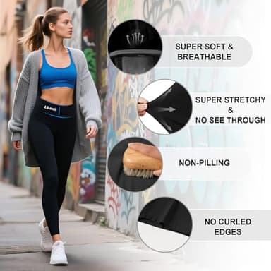 yeuG 7 Pack High Waisted Leggings for Women Tummy Control Workout Yoga Pants Full Length & Capri(12#Black,Grey,Lilac,Khaki,Pea Green,Beige,Light Pink,Small-Medium) - Image 5