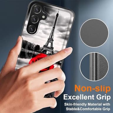ZQLPLZR Magnetic for Galaxy S24 Case,[Compatible with MagSafe] [Military Grade Drop Protection] Heavy Duty Shockproof Phone Case for Samsung Galaxy S24 5G (6.2") 2024,Vintage Eiffel Tower Rose Flower - Image 6