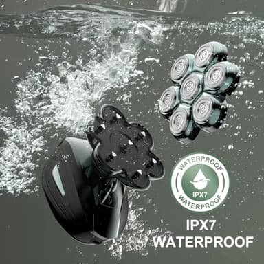 Head Shavers for Bald Men, Detachable Head Shaver, IPX7 Waterproof Wet Dry Bald Head Shavers, 7D LED Display Electric Rechargeable Head Shaving Kit with Type-C Charge - Image 5