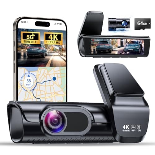 OVAMAN K600 4k Dash Cam Front and Rear, 3.59" IPS Screen, Built-in GPS 5G WiFi Dash Camera for Cars with App, UHD 2160P Night Vision Free 64G SD Card, 170° Wide Angle, HDR, 24H Parking Mode - Image 1