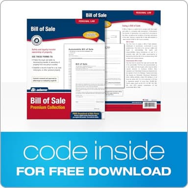 Adams Bill of Sale Forms Pack, Includes 2 Motor Vehicle and 2 General Bills of Sale, 8.5 x 11 Inches, White (ALFP111) - Image 2