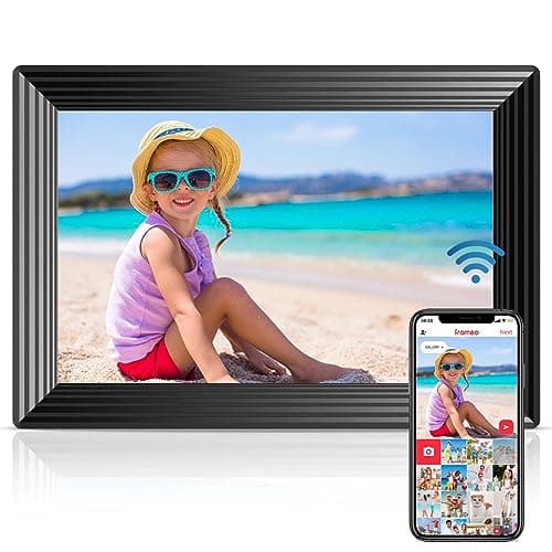 Frameo 10.1" WiFi Digital Picture Frame, Smart Digital Photo Frame with 16GB Storage, 1280x800 IPS HD Touch Screen, Auto-Rotate, Easy Setup to Share Photos or Videos Remotely via App from Anywhere - Image 1