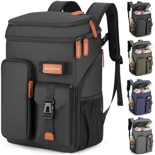 Insulated Cooler Backpack,Bagparkk 33 Cans Multifunctional Double Deck Leakproof Cooler Bag with Sternum Strap,Large Capacity Lightweight Travel Camping Beach Backpack Cooler Ice Chest for Men Women - Image 1