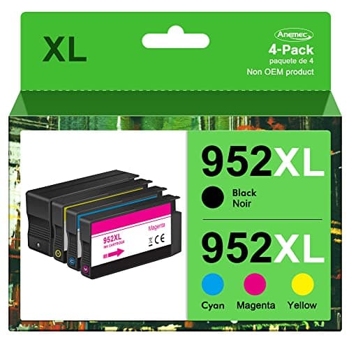 Anemec Compatible 952XL Ink Cartridge Replacement for HP Officejet Pro 8710 7740 8720 8210 8715 8702 7720 8730 8740 8216 8725 8700, Black, Cyan, Magenta, Yellow, 4-Pack - Image 1