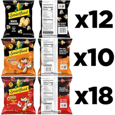 Smartfood Popcorn, White Cheddar and Flamin' Hot White Cheddar Variety Pack, 0.5 Ounce (Pack of 40) - Image 4