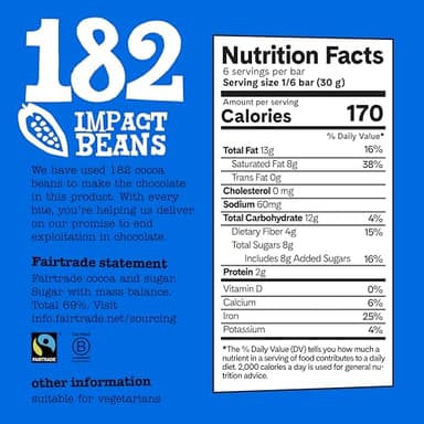 Tony's Chocolonely - 70% Dark Chocolate Bar - Belgium Chocolate, No Artificial Flavoring, Fairtrade & B Corp Certified - 6.35 Oz - Image 2