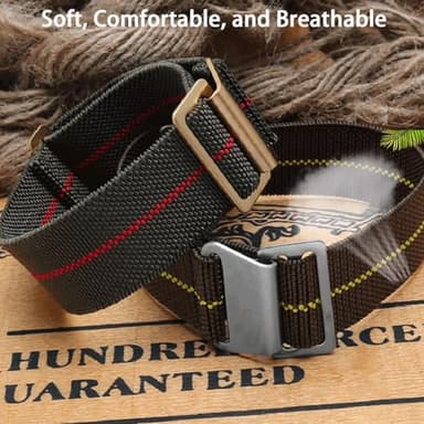 Nizonlaie Elastic Nylon Watch Band French Troops Paratrooper Military Parachute Style 18mm 20mm 22mm Hook-and-Loop Premium Striped Fabric Nylon Replacement Watch Strap for Men Women - Image 2