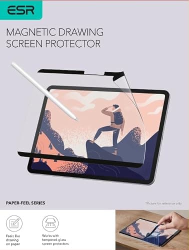 ESR Paper-Feel Magnetic Screen Protector for iPad Air 13 Inch M3/M2 (7th/6th Gen, 2025/2024), Write and Draw Like on Paper, Detachable and Reusable, Compatible with Tempered Film, Matte, Anti-Glare - Image 11