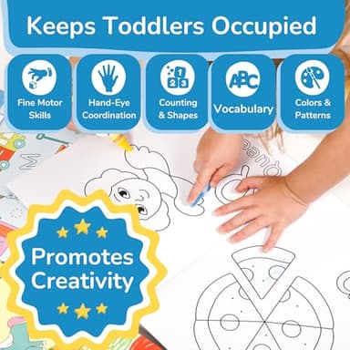 TOYVENTIVE Toddler Coloring Books & Crayons, Toys & Birthday Gifts for 1+,2,3,4 Years Old Girls, Toddlers & Preschoolers Ages One,Two,Three,Four year olds - Image 3