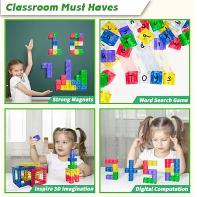 32PCS Magnetic Building Blocks - Transparent Magnetic Cubes, STEM Magnet Toddler Boys Toys for kids age 3-5 ,Travel Sensory Autism Preschool Montessori Toys for 3+ Year Old, Birthday Girls Gifts - Image 5