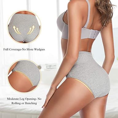 UMMISS Women's Soft Cotton Underwear Panties, Stretch Comfort Brief Underwear for Women-5 Pack -Multi -L. - Image 3