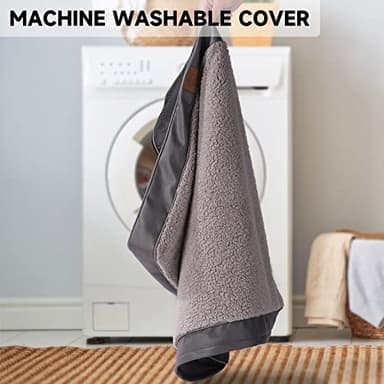 Sunheir Washable Extra Large Dog Bed Covers Soft Plush Replacement, Waterproof Dog Bed Liner, Pet Bed Cover with Zipper 41x27x3 Inches, Grey, Cover Only - Image 4