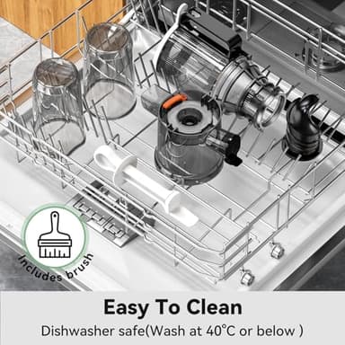 Cold Press Juicer, LINKChef Slow Masticating Juicer Machines with No-Prep 4.35" Large Feed Chute & Upgraded Auger for Whole Vegetables and Fruits, 42oz Capacity, Easy to Clean, Light Green - Image 8