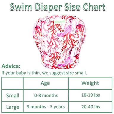 Wegreeco Baby & Toddler Snap One Size Adjustable Reusable Baby Swim Diaper (Coral, Small, 3 Pack) - Image 3