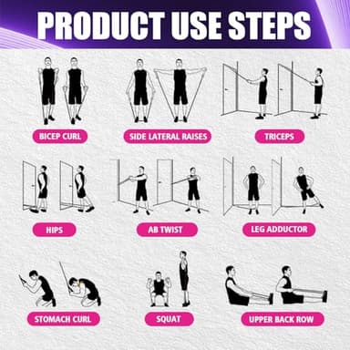 WHATAFIT Resistance Bands, Exercise Bands，Resistance Bands for Working Out, Work Out Bands with Handles for Men and Women Fitness, Strength Training Home Gym Equipment - Image 8