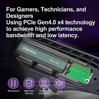Ediloca 2TB M2 NVME SSD with Heatsink - PCIe Gen4.0 NVMe M.2 2280 3D NAND TLC, 4800MB/s Read, Internal Solid State Drive for PS5/PC, Dynamic SLC Cache, PS5 Storage Expansion, 5-Year Warranty(EN760) - Image 6