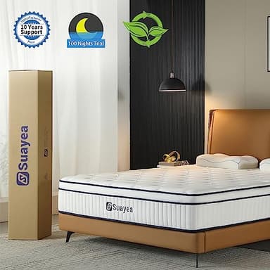 SUAYEA Queen Mattress, 12 Inch Queen Size Mattress in a Box, Pocket Spring and Soft Foam, Ultimate Motion Isolation, Strong Edge Support, Medium Firm - Image 9