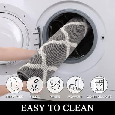 SHACOS Door Mats 20"x32" Indoor Washable Kitchen Entryway Rug Non Slip Absorbent Floor Mat for Home Entrance Garage, Light Gray - Image 6