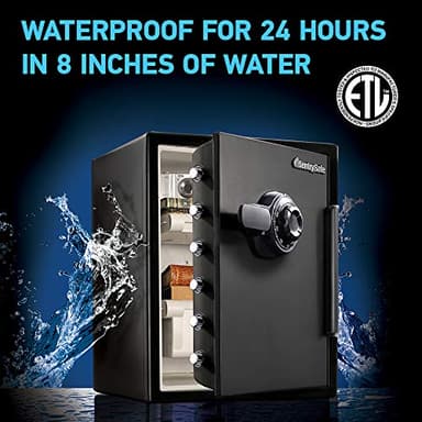 SentrySafe Black Fireproof Waterproof Floor Safe with Dial Combination Lock for Home or Office, 2.05 Cubic Feet, SFW205CWB - Image 3