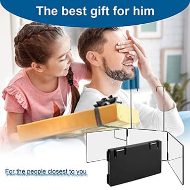 LMZNXCZ 3 Way Mirror for Self Hair Cutting,360 Haircuts Men for Barber Use Tools,to See Back of Head,Tri Fold Mirror with Portable Height Adjustable Telescoping Hooks - Image 6