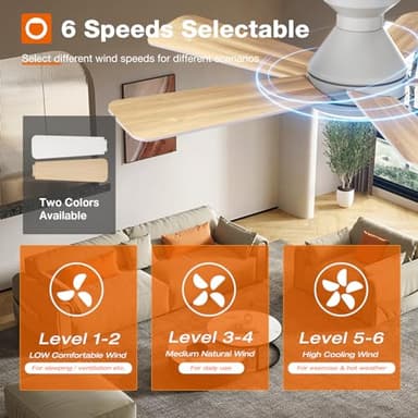 addlon Ceiling Fans with Lights, 42 Inch Low Profile Ceiling Fan with Light And Remote Control, Flush Mount, Reversible, 3CCT, Dimmable, Quiet, White Small Ceiling Fan for Bedroom Indoor/Outdoor Use - Image 3