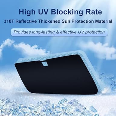 Car Windshield Sun Shade for 2025 2026 Toyota Camry| Front Window Sun Visor| 310T Reflective Polyester| UV Heat Insulation Protection| Foldable Sunshade with Storage Pouch - Image 5